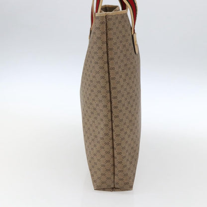 Gucci GUCCI Micro GG Supreme Web Sherry Line Tote Bag PVC Beige Gold Red Authentic ep13035