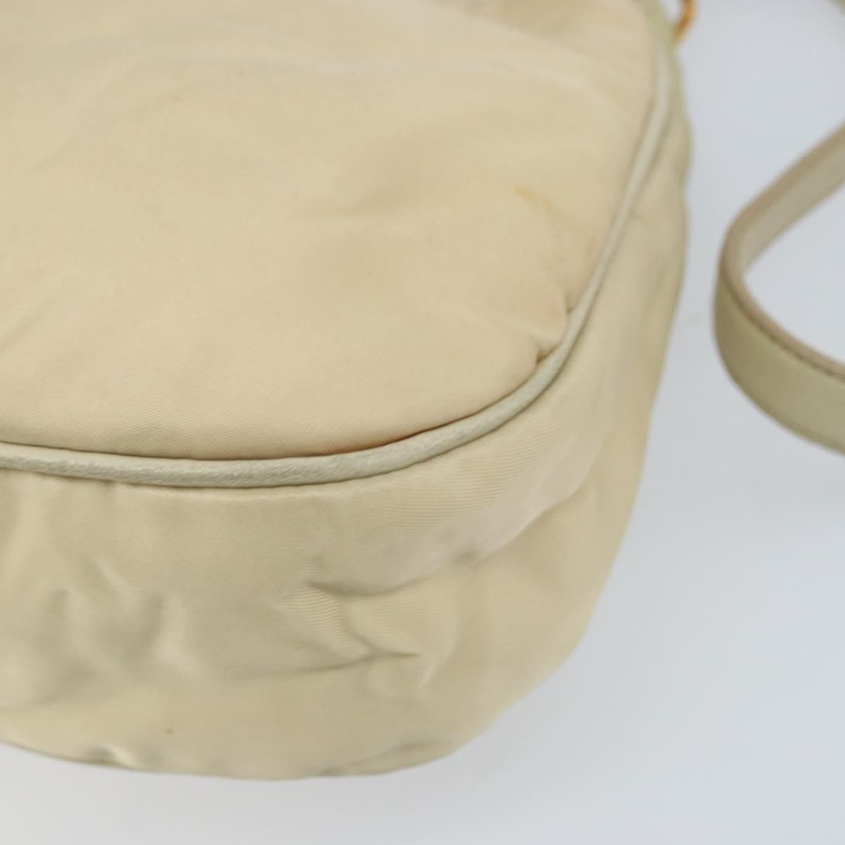Prada PRADA Shoulder Bag Nylon Beige Gold Authentic LNZ823
