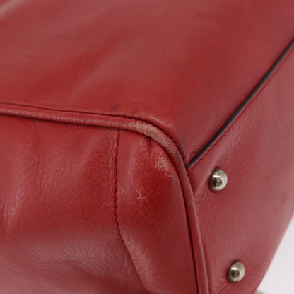 Loewe LOEWE Heritage Tote Bag Leather Red Silver Authentic BSZ189