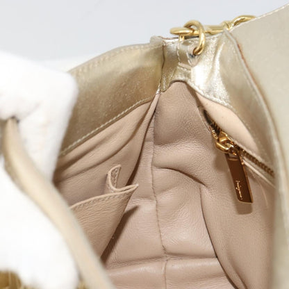 Salvatore Ferragamo Salvatore Ferragamo Sofia Gancini Hand Bag Leather 2way Gold Authentic 179912A