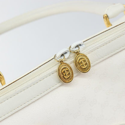 Gucci GUCCI Micro GG Supreme Boston Bag PVC 2way White Gold 002 123 0167 Authentic BA6571