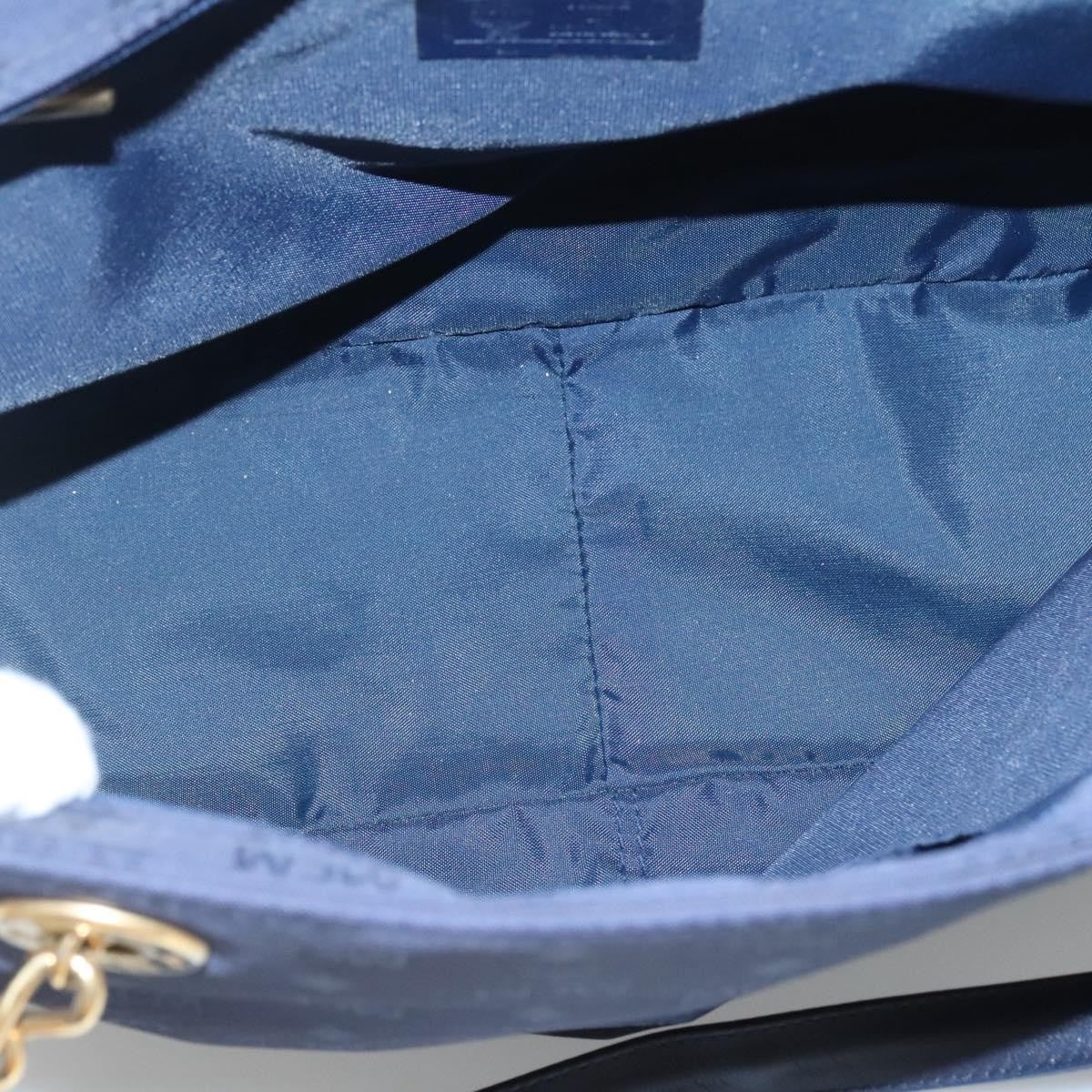 MCM MCM Logogram Vicetos Shoulder Bag Nylon Navy Gold Authentic 127085