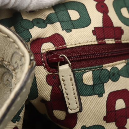 Gucci GUCCI Guccissima GG Canvas Sukey Hand Bag Leather White Gold 211944 Authentic yk20007