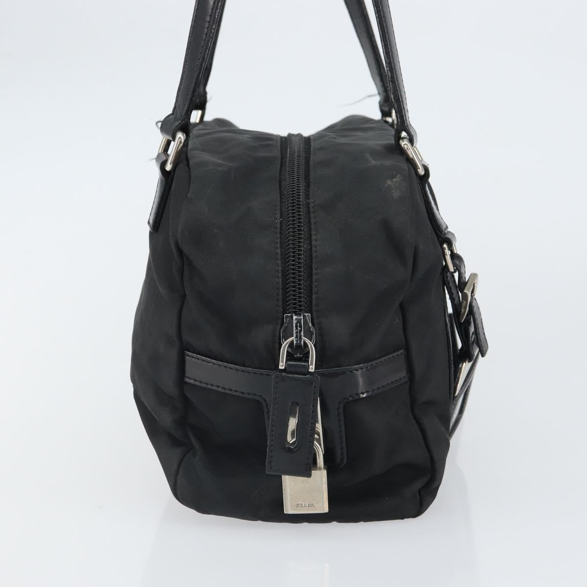 Prada PRADA Hand Bag Nylon Black Silver Authentic ka1246