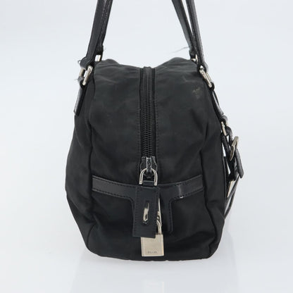 Prada PRADA Hand Bag Nylon Black Silver Authentic ka1246