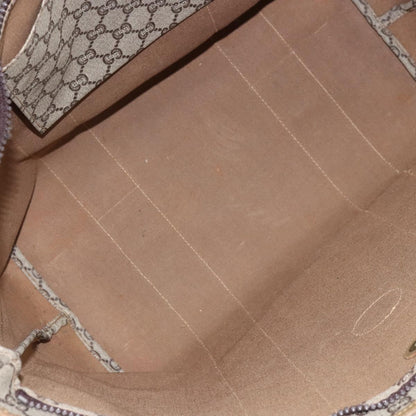 Gucci GUCCI GG Plus Supreme Web Sherry Line Tote Bag PVC Beige Gold Authentic ep13405