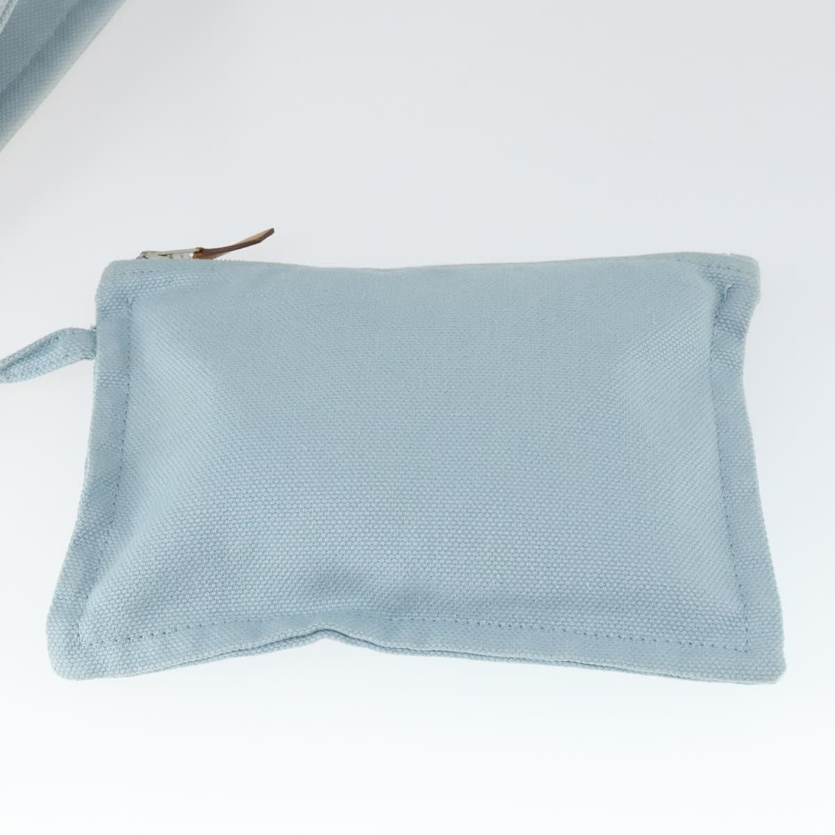 Hermès Hermès HERMES Bora Bora MM Hand Bag Canvas 2 Set Baby Blue Silver Authentic mr1842