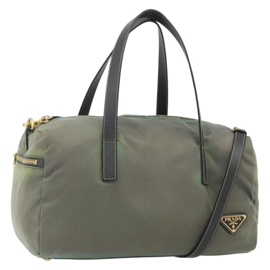 Prada PRADA Shoulder Bag Nylon 2way Green Gold Authentic 176782
