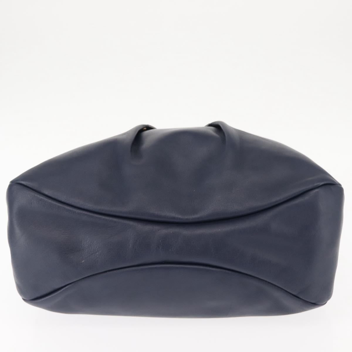 Salvatore Ferragamo Salvatore Ferragamo Vala Tote Bag Leather Navy Gold Authentic 145957