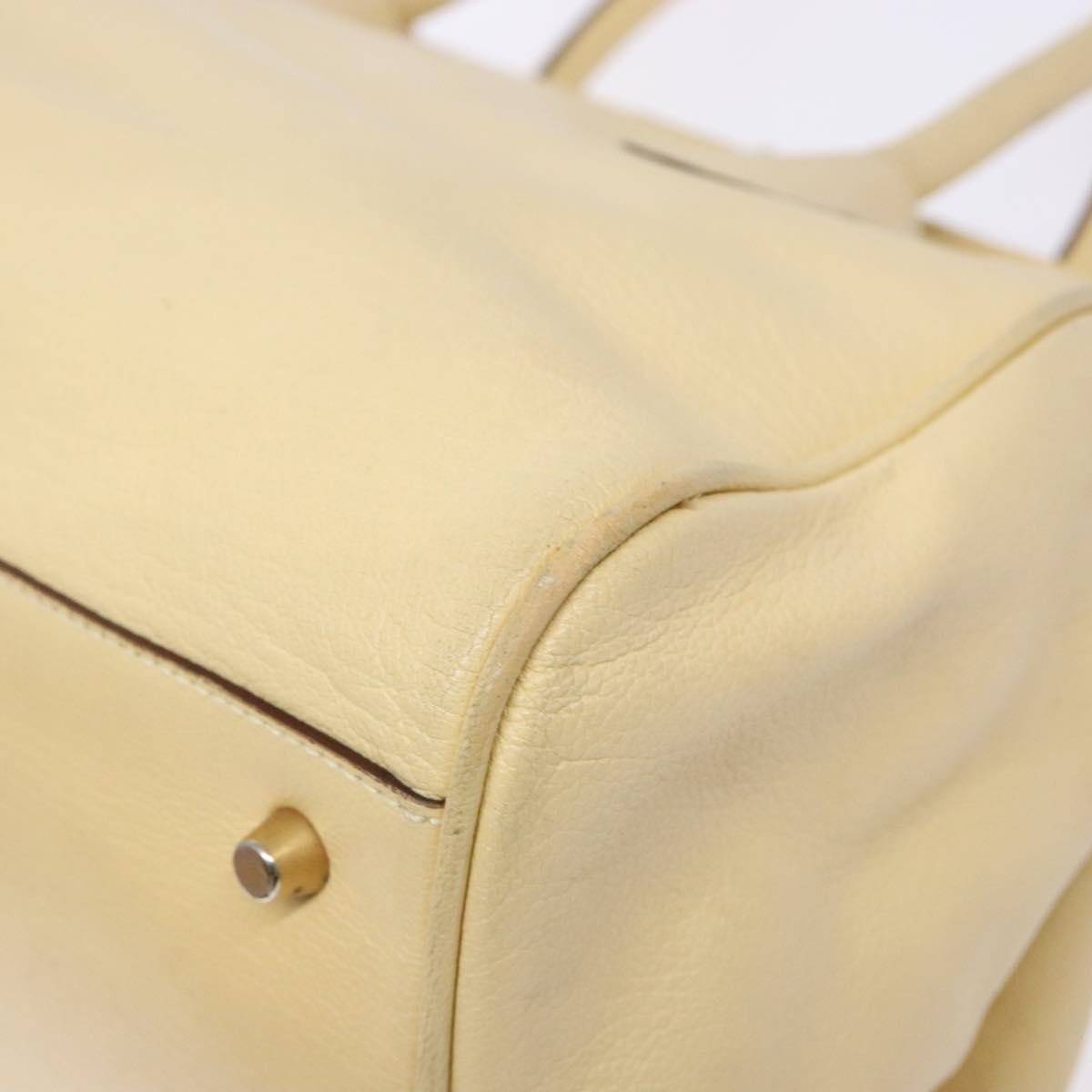 Prada PRADA Gamaguchi Hand Bag Leather Beige Gold Authentic 135924