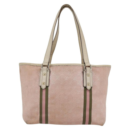 Gucci GUCCI GG Canvas Sherry Line Tote Bag Pink Gold 137396 Authentic 144533