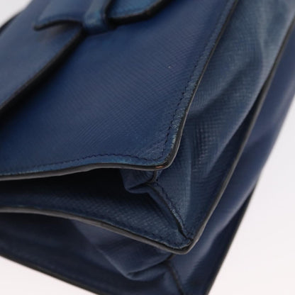 Prada PRADA Hand Bag Safiano leather 2way Blue Gold Authentic 163032