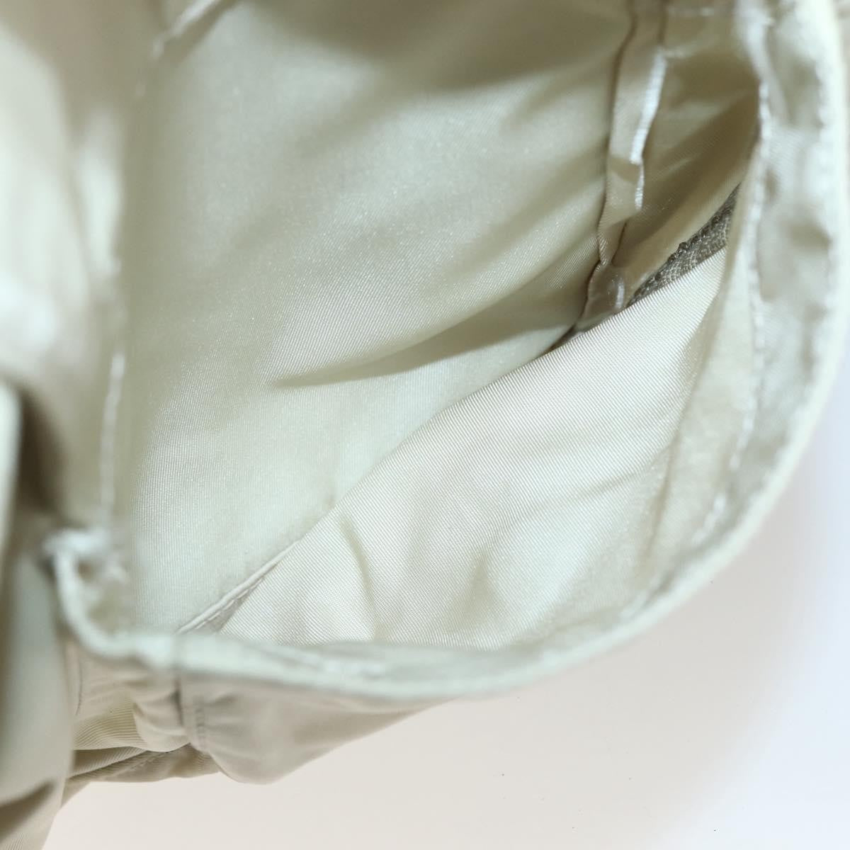 Prada PRADA Tote Bag Nylon Beige Silver Authentic mr1510
