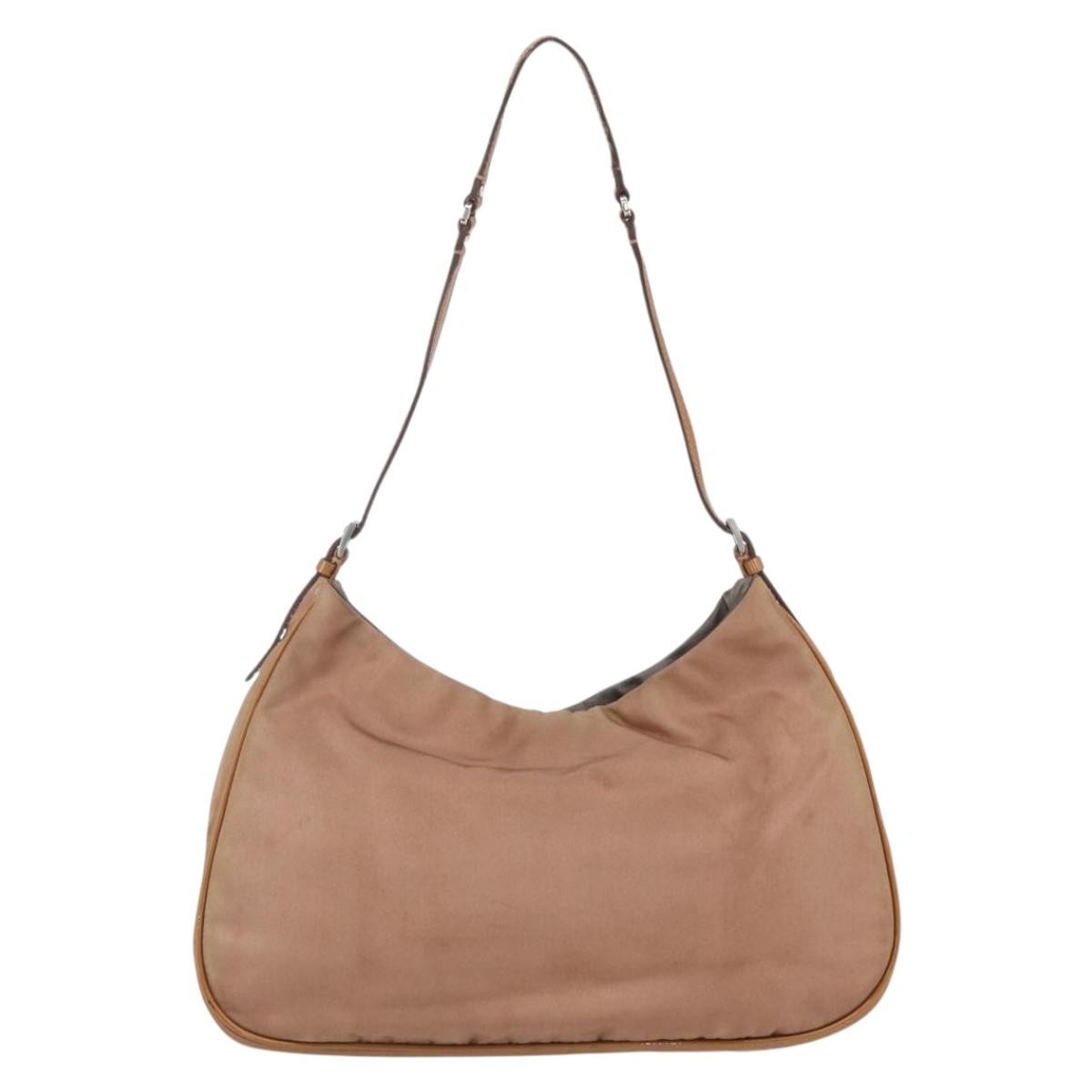 Prada PRADA Shoulder Bag Nylon Beige Gold Authentic 162843