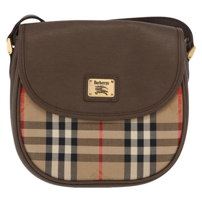 Burberrys Burberrys Nova Check Shoulder Bag Canvas Beige Gold Authentic ep13205