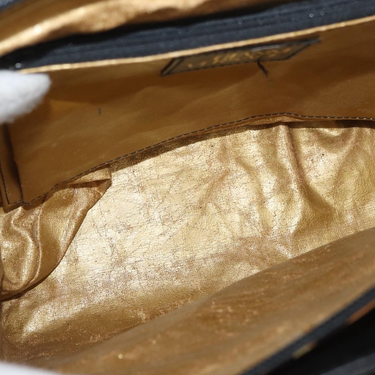 Versace VERSACE Hand Bag PVC Leather Yellow Gold Authentic 177929