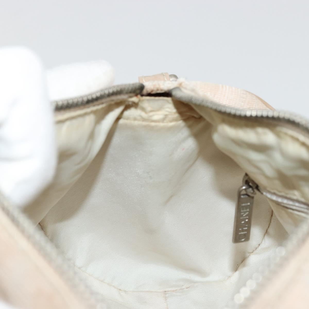 Chanel CHANEL New Travel Line Shoulder Bag Nylon Beige Silver CC Authentic BA12317