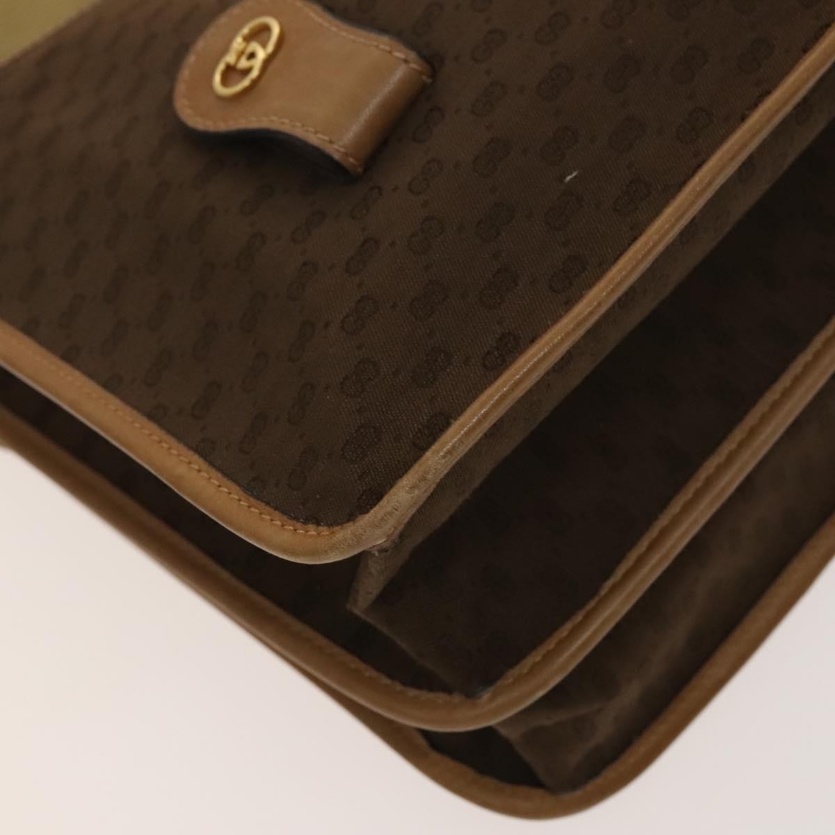 Gucci GUCCI Micro GG Canvas Hand Bag 2way Brown Gold Authentic 121561