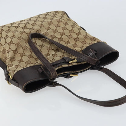 Gucci GUCCI GG Canvas Tote Bag Beige Gold 107757 Authentic ka751
