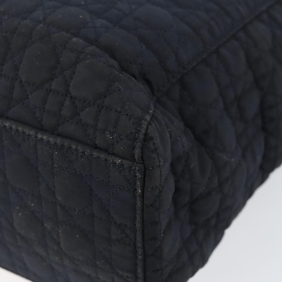 Dior Christian Dior Canage Hand Bag Nylon Navy Gold Authentic gh1098