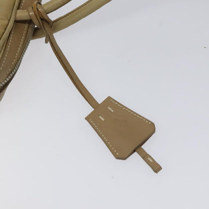 Prada PRADA Hand Bag Nylon Beige Silver Authentic EC680