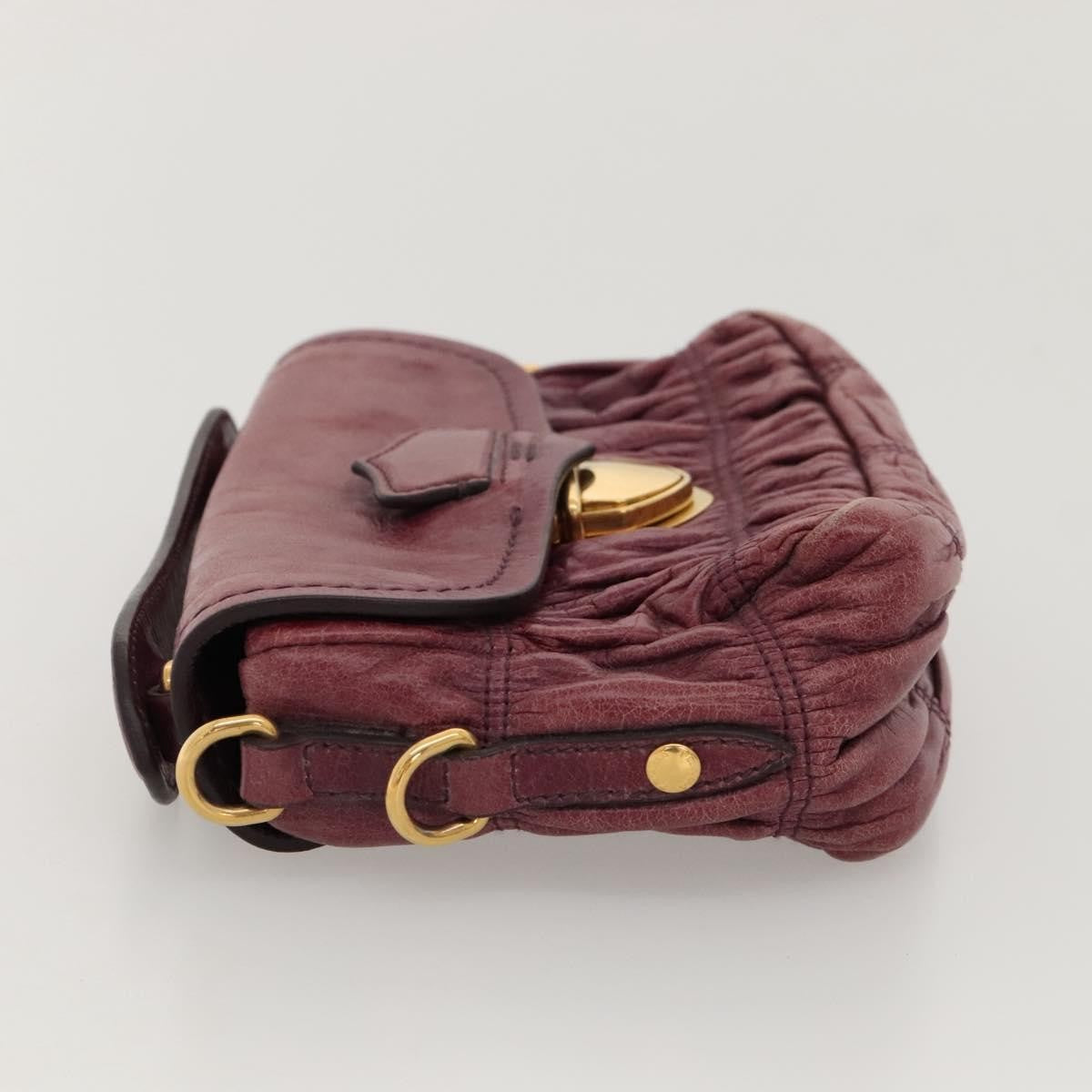 Prada PRADA Shoulder Bag Leather Purple Gold Authentic BD1517