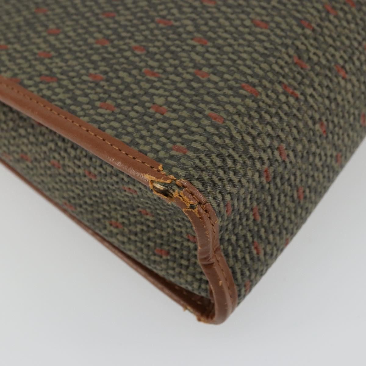 Saint Laurent SAINT LAURENT Hand Bag Coated Canvas 2way Khaki Gold Authentic bs34511