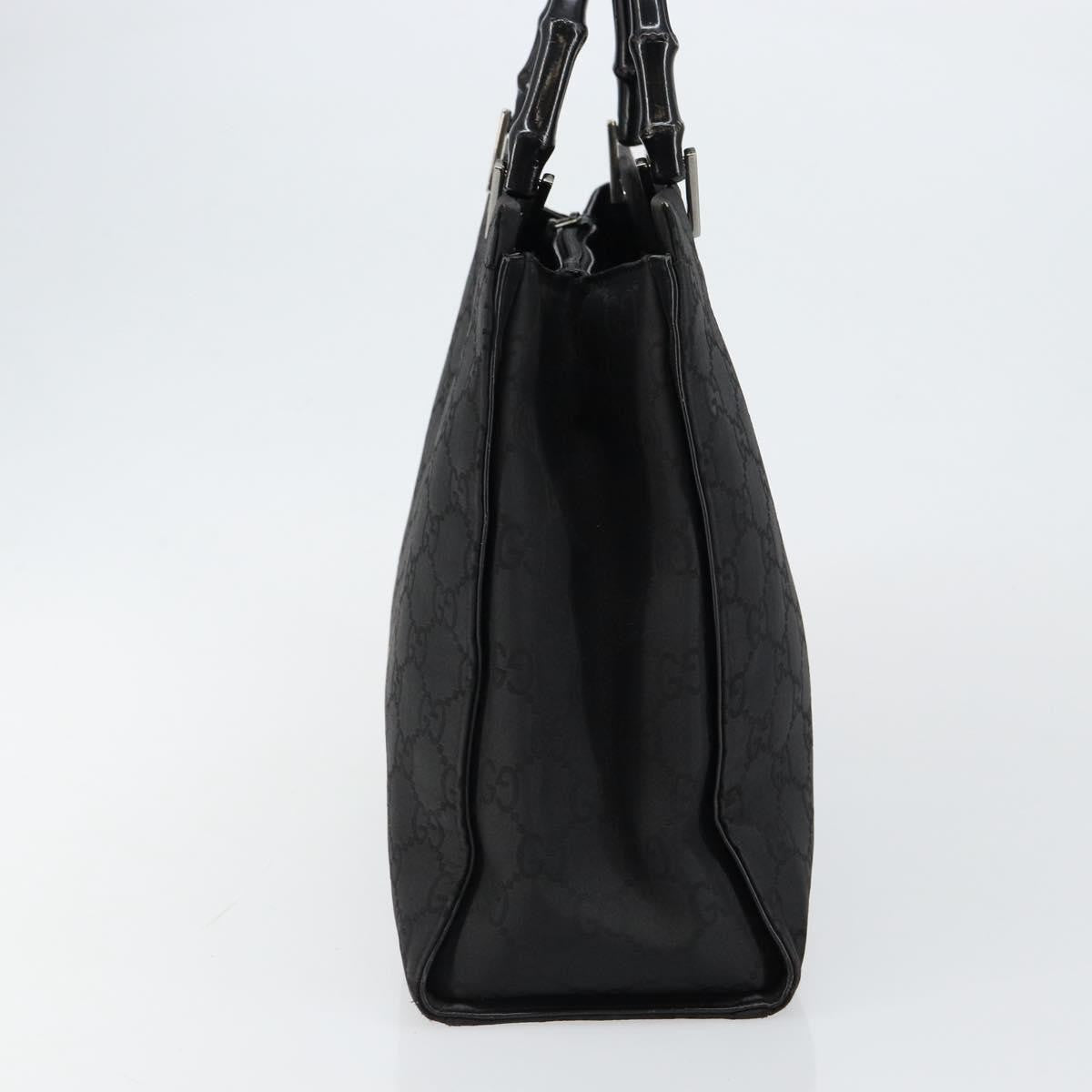Gucci GUCCI Bamboo GG Canvas Hand Bag Black Silver 002 1010 3754 Authentic ep11357