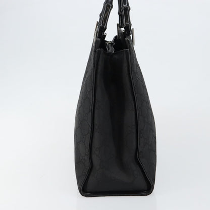 Gucci GUCCI Bamboo GG Canvas Hand Bag Black Silver 002 1010 3754 Authentic ep11357