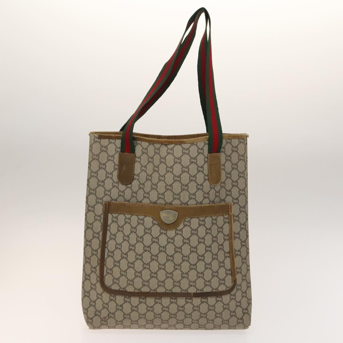 Gucci GUCCI GG Canvas GG Plus Supreme Shoulder Bag PVC 3 Set Beige Authentic ti3417