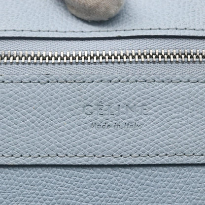 Celine CELINE Horizontalkava Tote Bag Leather Light Blue Silver Authentic BA10939