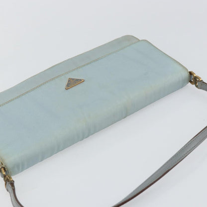 Prada PRADA Shoulder Bag Nylon Light Blue Gold Authentic 143505