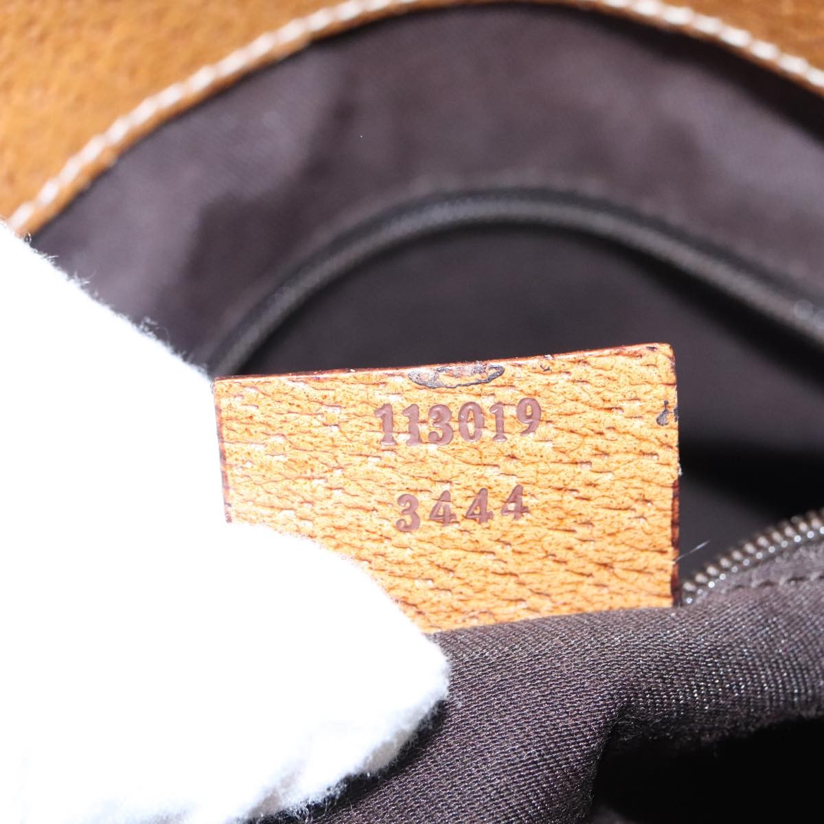 Gucci GUCCI GG Canvas Hand Bag Brown Silver 113019 3444 Authentic 94718