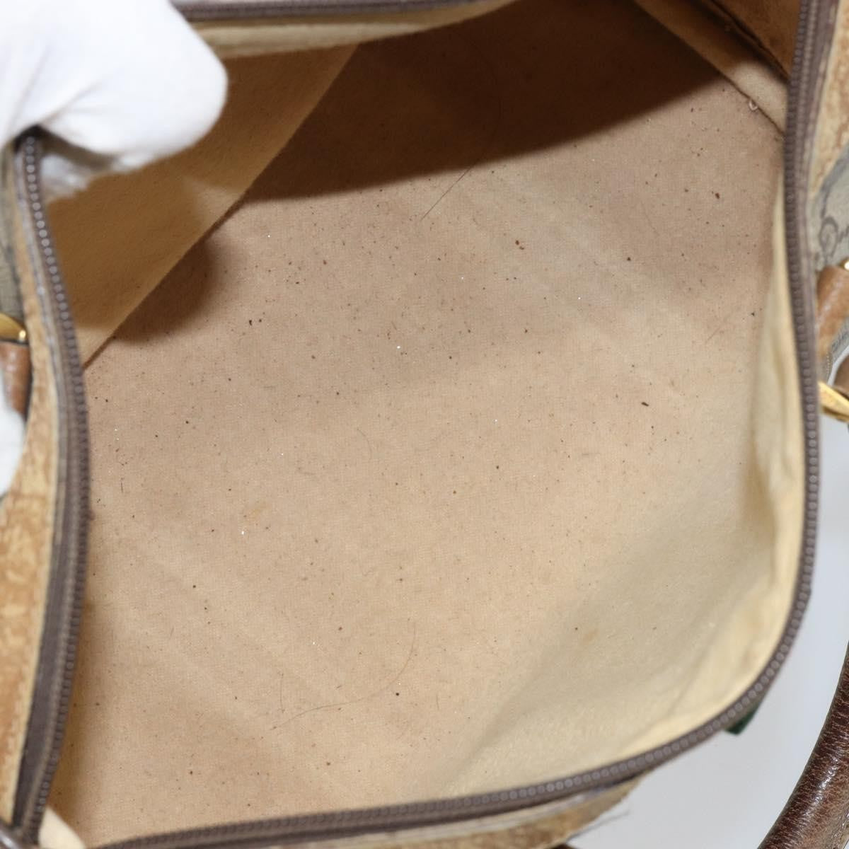 Gucci GUCCI GG Supreme Web Sherry Line Boston Bag PVC Beige Gold 40 02 006 Authentic 144227