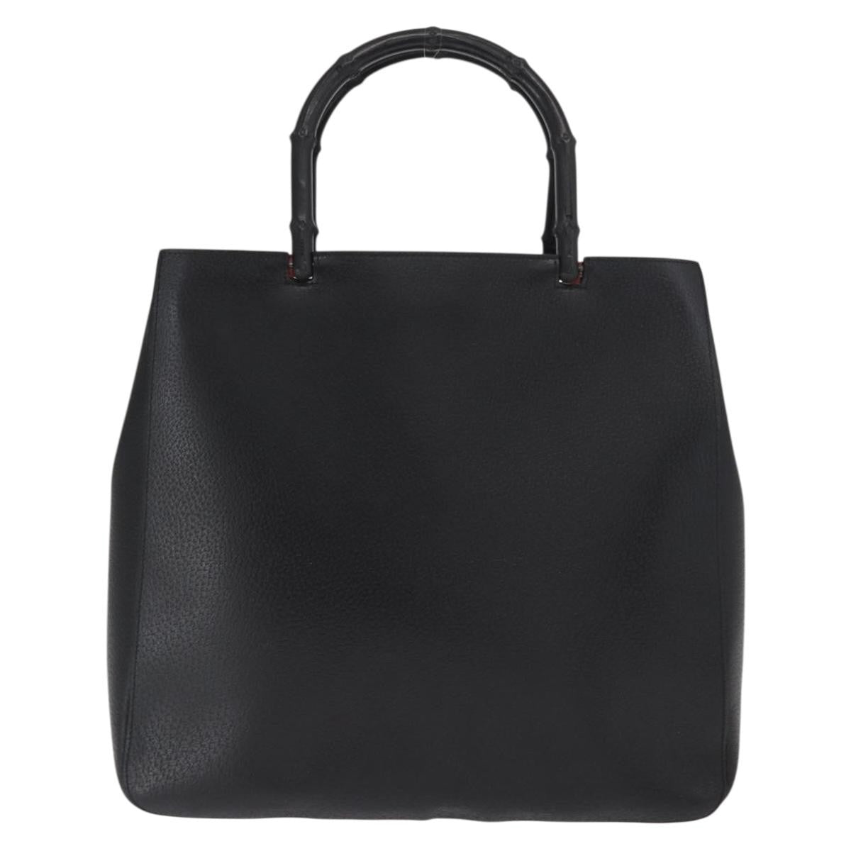 Gucci GUCCI Bamboo Tote Bag Leather Black 002 1059 Authentic 160597