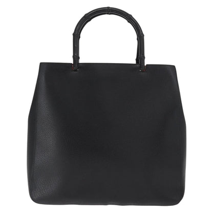 Gucci GUCCI Bamboo Tote Bag Leather Black 002 1059 Authentic 160597