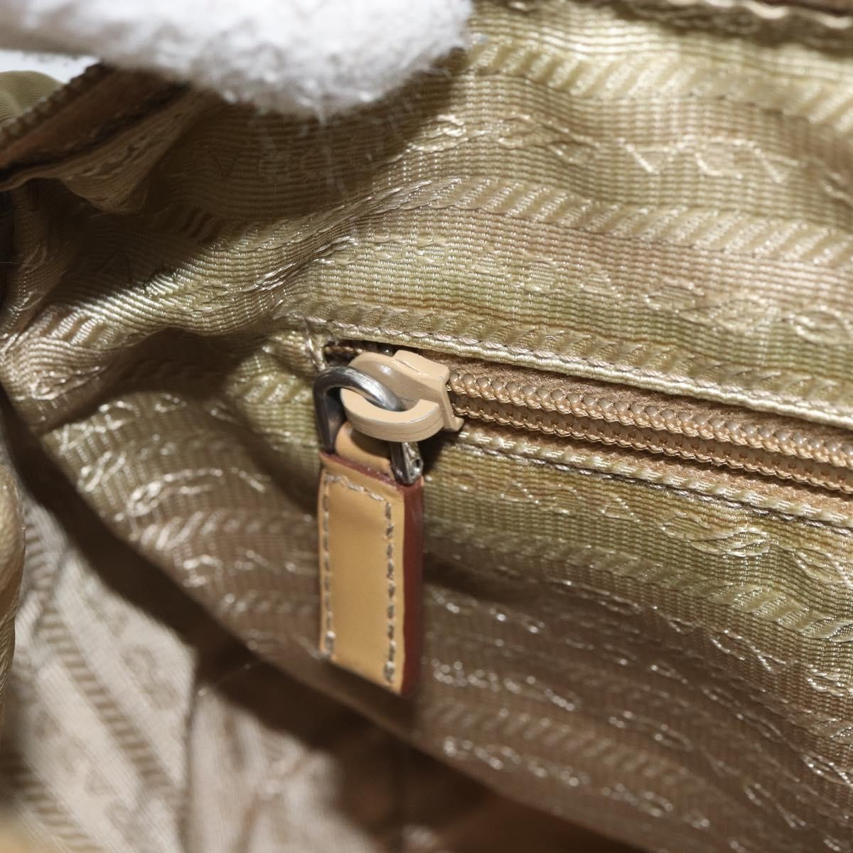 Prada PRADA Shoulder Bag Nylon Beige Silver Authentic 164243