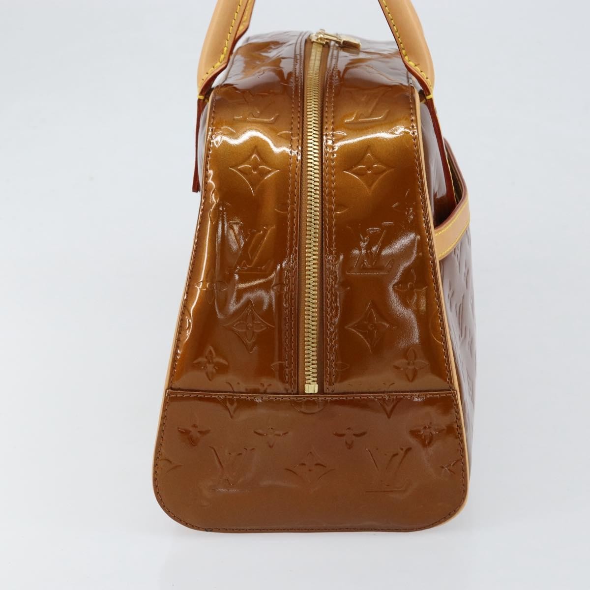 Louis Vuitton LOUIS VUITTON Monogram Vernis Tompkins Square Bag Bronze M91103 LV Authentic 153020
