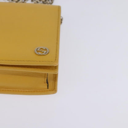 Gucci GUCCI Chain Shoulder Bag Leather Yellow 354697 Authentic 142696