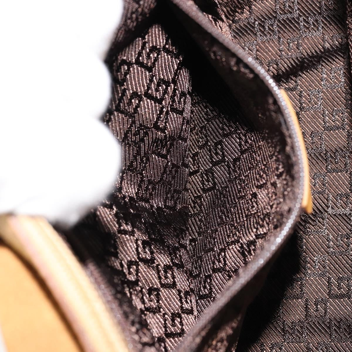 Gucci GUCCI Bamboo Hand Bag Suede Brown Silver Authentic ep11709