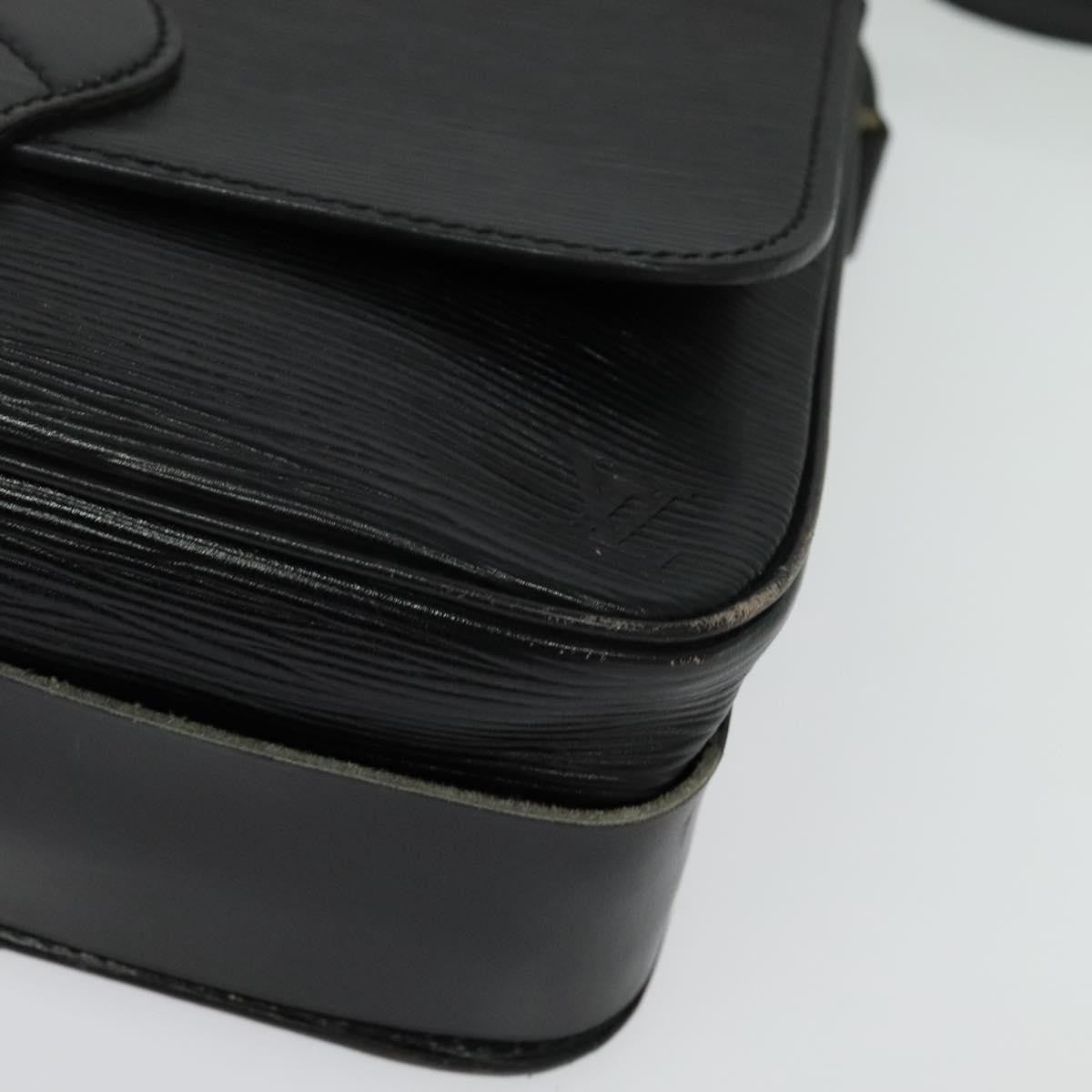 Louis Vuitton LOUIS VUITTON Epi Cartouchiere MM Shoulder Bag Black Noir M52242 LV Authentic BA4693