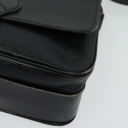 Louis Vuitton LOUIS VUITTON Epi Cartouchiere MM Shoulder Bag Black Noir M52242 LV Authentic BA4693