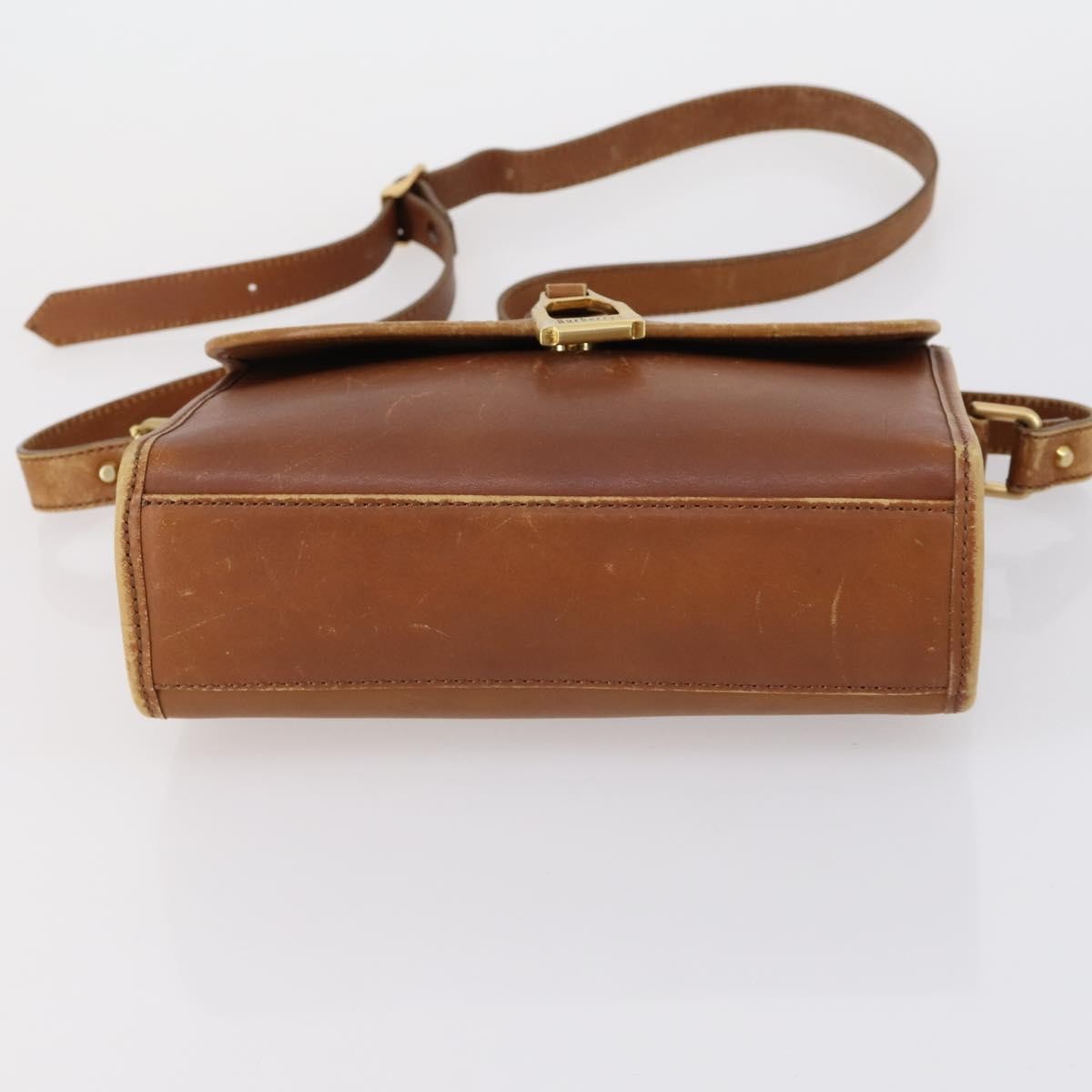 Burberry BURBERRY Nova Check Hand Bag Nylon Leather 2 Set Beige Brown Authentic 150325