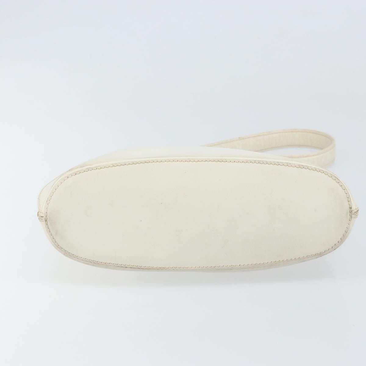 Gucci GUCCI Hand Bag Leather White Silver Authentic 170514