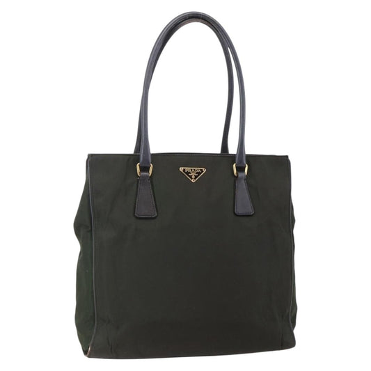 Prada PRADA Tote Bag Nylon Khaki Gold Authentic 148282