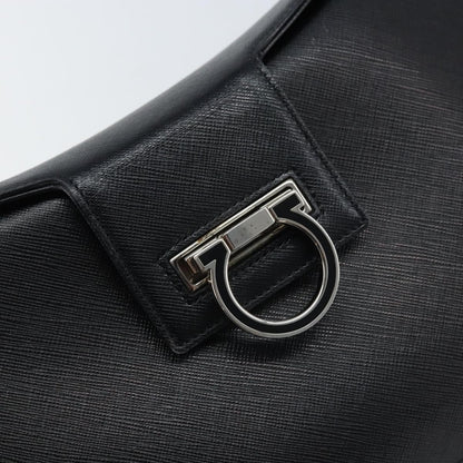 Salvatore Ferragamo Salvatore Ferragamo Gancini Shoulder Bag Leather Black Silver Authentic gh1877