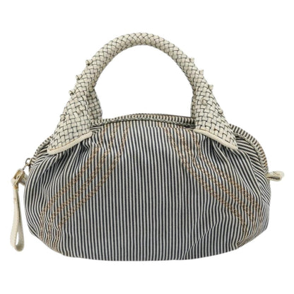 Fendi FENDI Spy Hand Bag Canvas Navy Gold Authentic bs35147A
