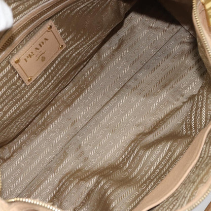 Prada PRADA Hand Bag Leather 2way Beige Gold Authentic ka1190