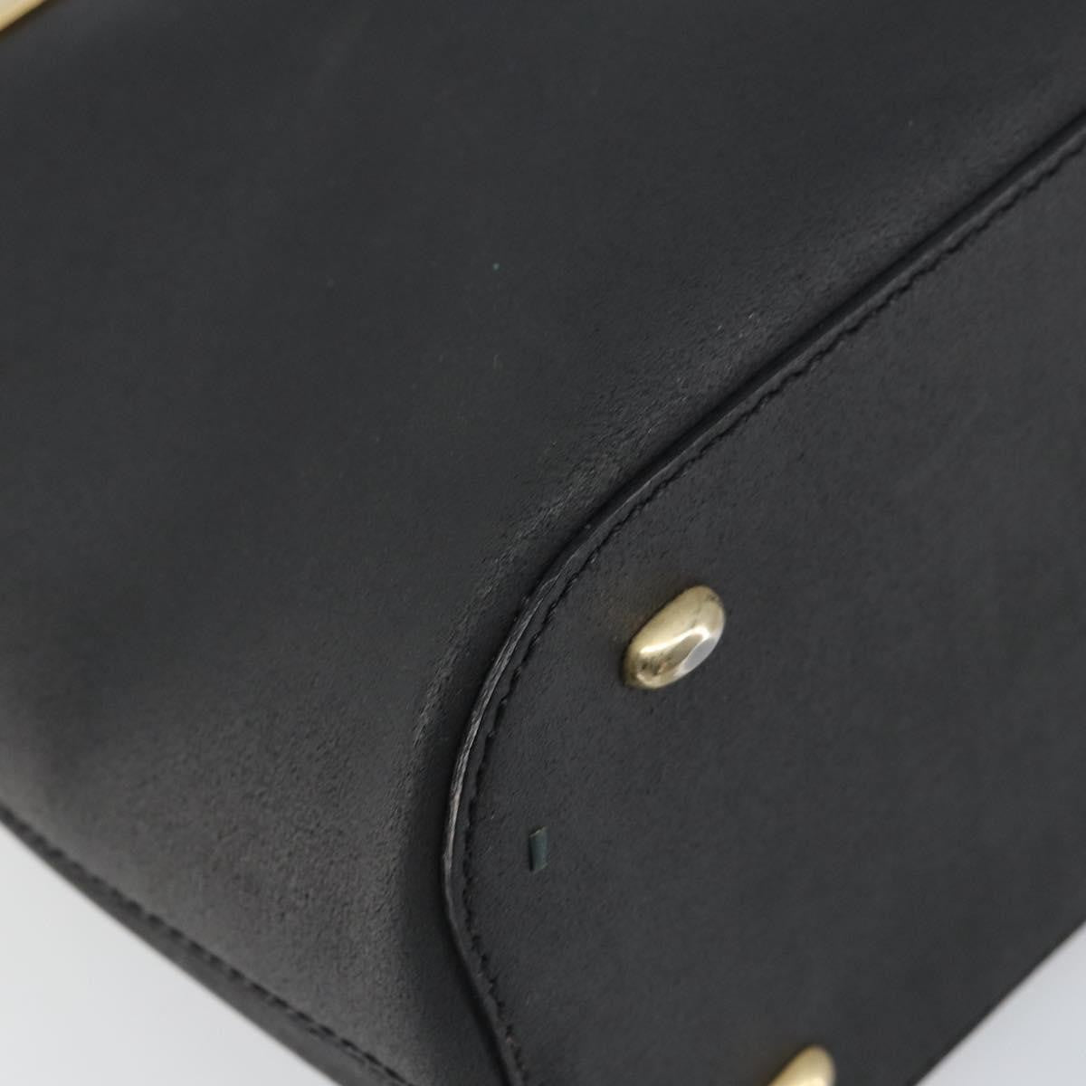 Celine CELINE Hand Bag Leather Black Gold Authentic BA9124