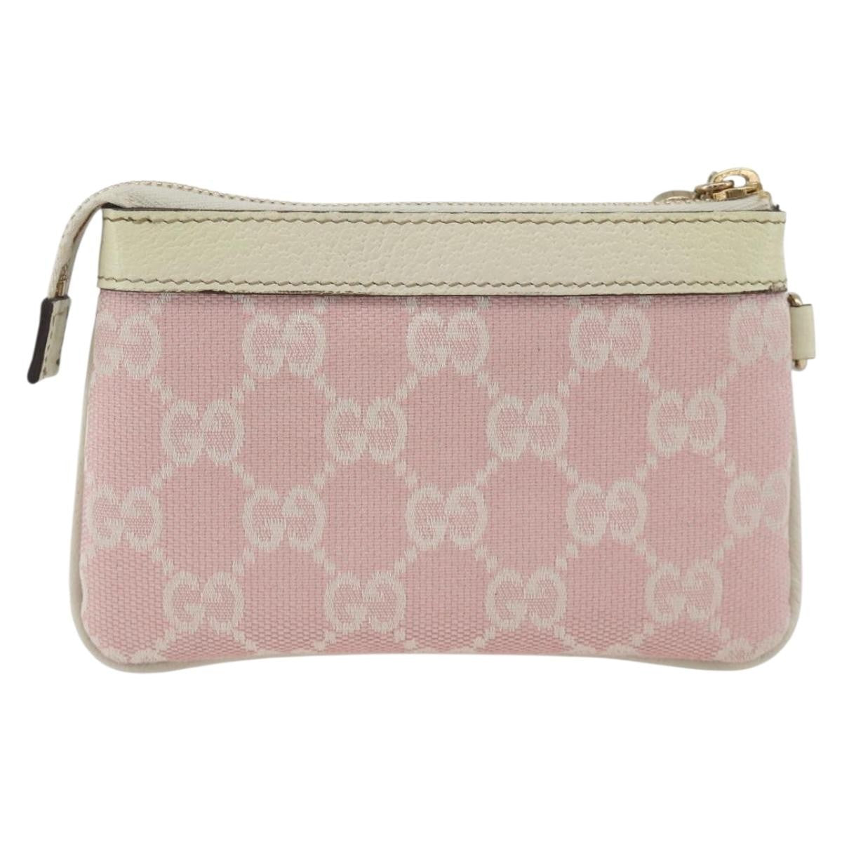 Gucci GUCCI GG Canvas Pouch Pink Gold Authentic BAZ875A Bag